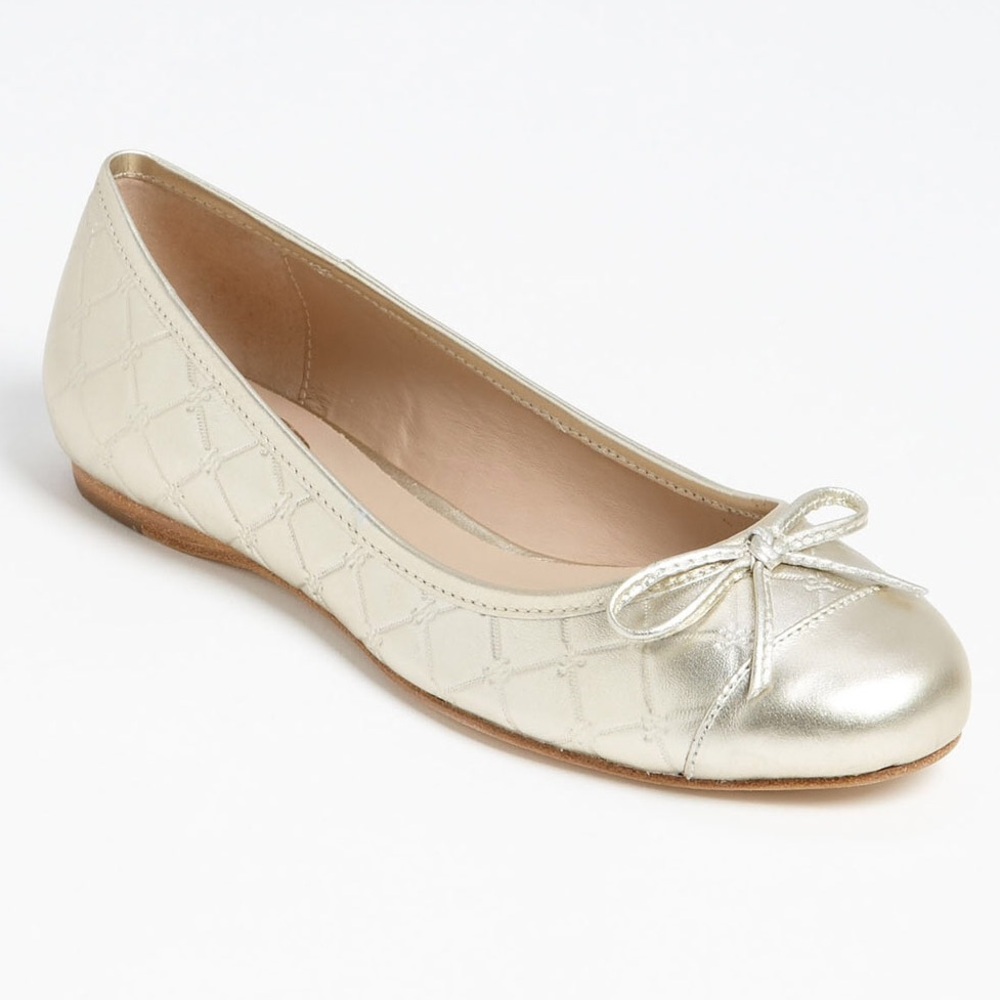Jack Rogers Gold Quilted Flats
